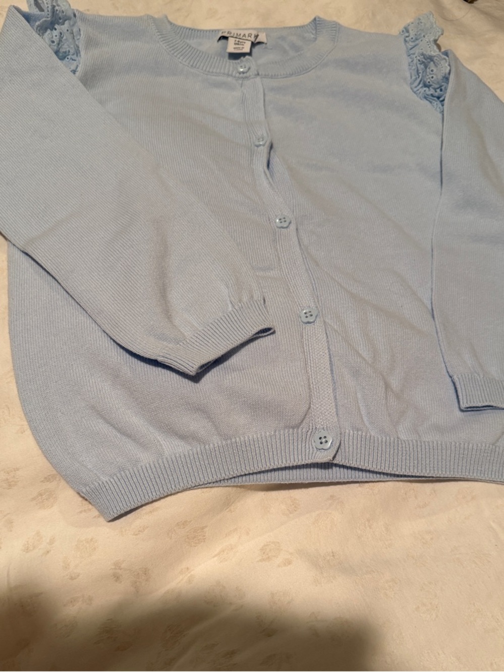 Girls Primark Powder Blue Lace Shoulder Button-Up Cardigan